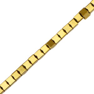 Kralen van hematite cube 2mm Gold