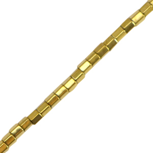 Kralen van hematite tube 2mm Gold