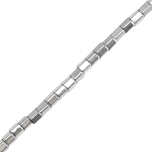 Kralen van hematite tube 2mm Silver