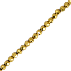 Kralen van hematite facet 2mm Gold