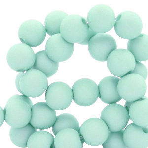 6 mm kralen van acryl matt Soft turquoise blue