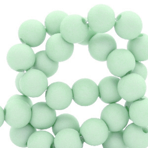 6 mm kralen van acryl matt Soft turquoise green