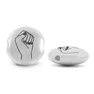 Metaal kralen DQ fist Antiek zilver (nikkelvrij)