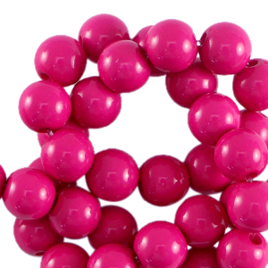 6 mm kralen van acryl shiny Fuchsia pink