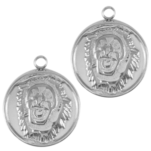 Bedels van Stainless steel Roestvrij staal (RVS) lion Zilver