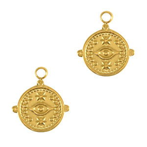 Bedels van Stainless steel Roestvrij staal (RVS) eye of providence Goud