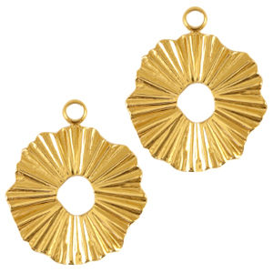 Bedels van Stainless steel Roestvrij staal (RVS) 17mm Goud