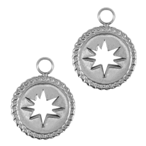 Bedels van Stainless steel Roestvrij staal (RVS) star Zilver