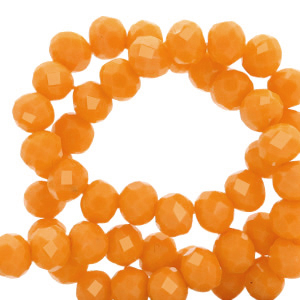 Facet kralen top quality disc 6x4mm Tangerine orange-pearl shine coating