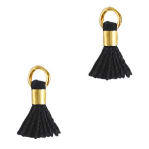 Kwastje 0.7cm Gold-black