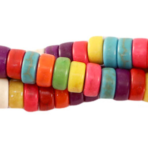 Disc natuursteen kralen howliet 8x3mm Multicolour