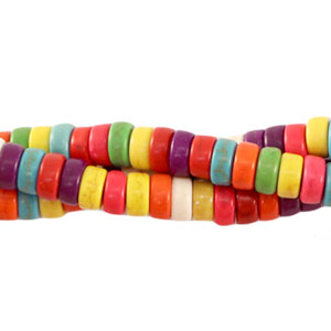 Disc natuursteen kralen howliet 4x2mm Multicolour