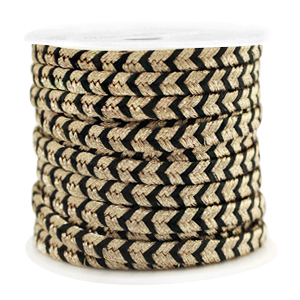 Macram&eacute; gevlochten draad 4mm Gold-black