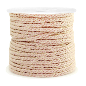 Macram&eacute; gevlochten draad 2mm Gold-light pink