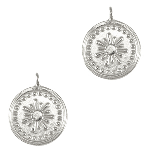 Metaal bedels DQ flower Antiek zilver (nikkelvrij)