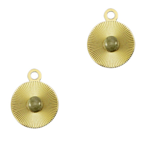 Bedels van Stainless steel Roestvrij staal (RVS) 12mm met natuursteen Gold-horizon gray