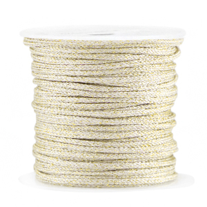 Macram&eacute; gevlochten draad 2mm Gold-ivory