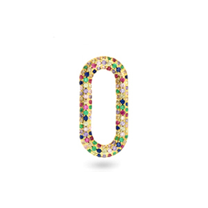 Zirkonia rainbow oval tussenstuk Gold