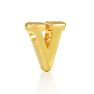 Metaal letterkralen DQ V Goud (nikkelvrij)