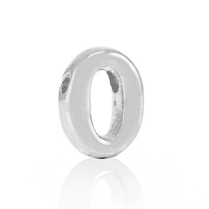 Metaal letterkralen DQ O Antiek zilver (nikkelvrij)