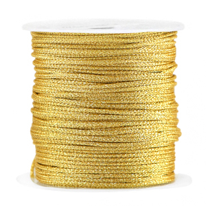 Macram&eacute; gevlochten draad 1mm Gold metallic
