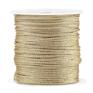 Macram&eacute; gevlochten draad 1mm Champagne metallic