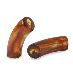 Kralen van acryl tube Topaz brown