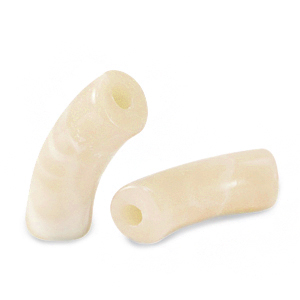Kralen van acryl tube Caramel beige marble