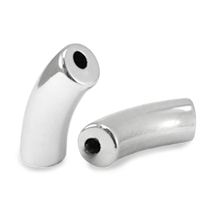 Kralen van acryl tube Silver