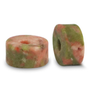 Disc natuursteen kralen kwarts 6x3mm Tan brown