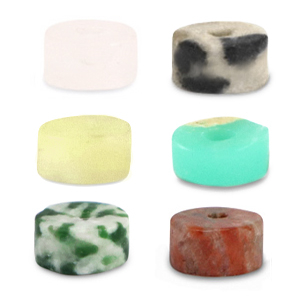 Disc natuursteen kralen mix 4x2mm Multicolour red green