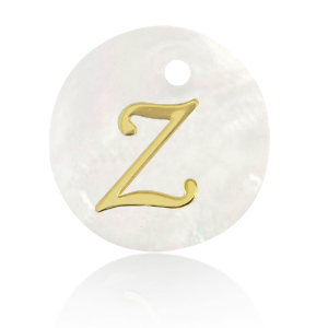 Schelp hanger special letter Z Gold-white (natuurlijke kleur)