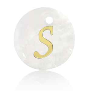 Schelp hanger special letter S Gold-white (natuurlijke kleur)