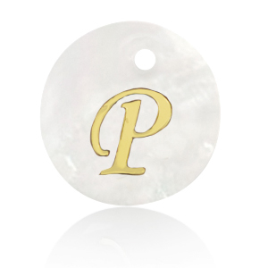 Schelp hanger special letter P Gold-white (natuurlijke kleur)