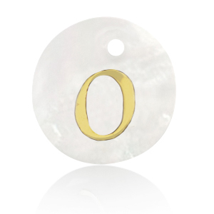 Schelp hanger special letter O Gold-white (natuurlijke kleur)