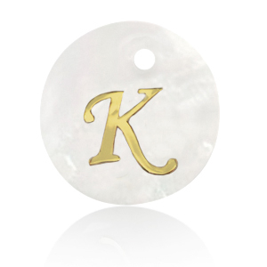 Schelp hanger special letter K Gold-white (natuurlijke kleur)