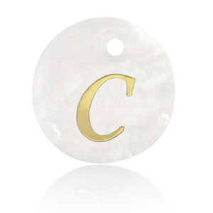 Schelp hanger special letter C Gold-white (natuurlijke kleur)