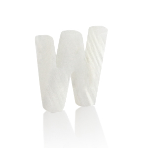 Schelp hanger special letter W White (natuurlijke kleur)