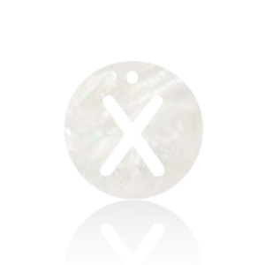 Schelp hanger special letter X White (natuurlijke kleur)