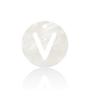 Schelp hanger special letter V White (natuurlijke kleur)