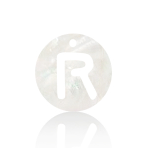 Schelp hanger special letter R White (natuurlijke kleur)
