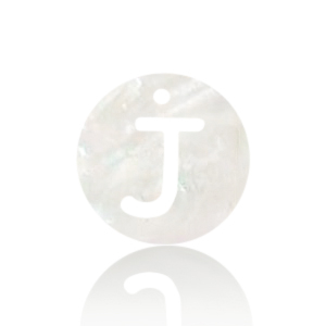 Schelp hanger special letter J White (natuurlijke kleur)