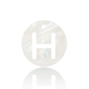 Schelp hanger special letter H White (natuurlijke kleur)