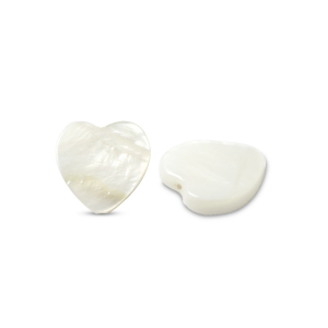 Schelp kralen heart White (natuurlijke kleur schelp)