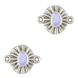 Metaal bedels DQ connector Antiek zilver-lavender purple (nikkelvrij)