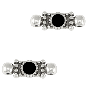 Metaal bedels DQ connector Antiek zilver-black (nikkelvrij)