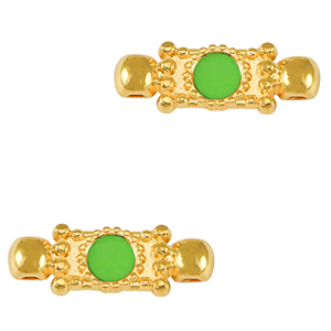 Metaal bedels DQ connector Goud-neon green (nikkelvrij)