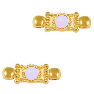 Metaal bedels DQ connector Goud-lavender purple (nikkelvrij)