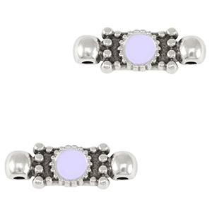Metaal bedels DQ connector Antiek zilver-lavender purple (nikkelvrij)