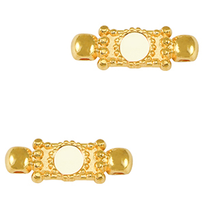 Metaal bedels DQ connector Goud-ivory white (nikkelvrij)